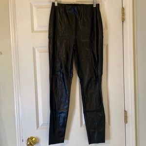 HM Black Faux Leather Pants